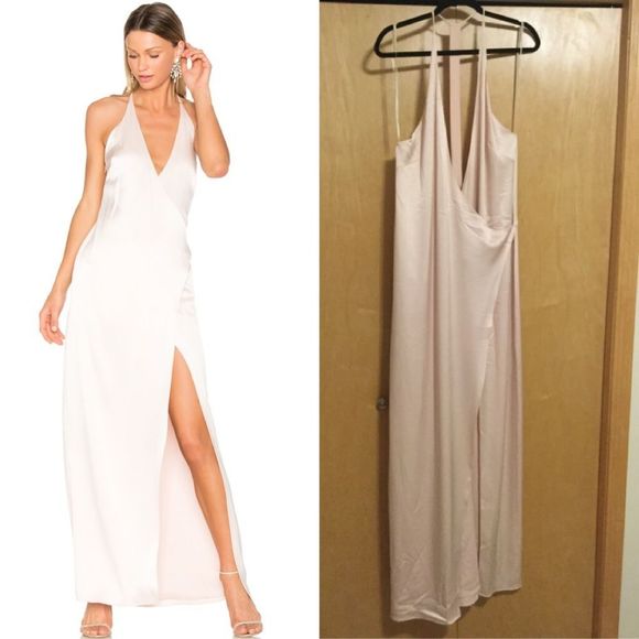 Halston Heritage V Neck Slip Gown Primrose - Picture 2 of 8